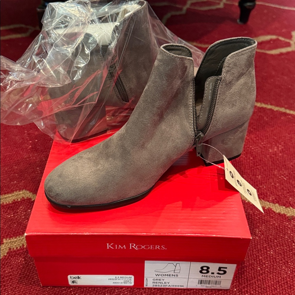 Kim Rogers Charcoal Suede Ankle Boots